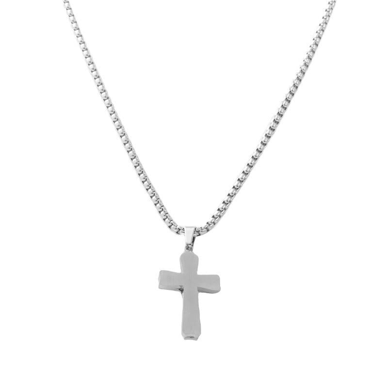 Collar de crucifijo de metal de doble tono con figura de Jesús: fusión de fe y arte