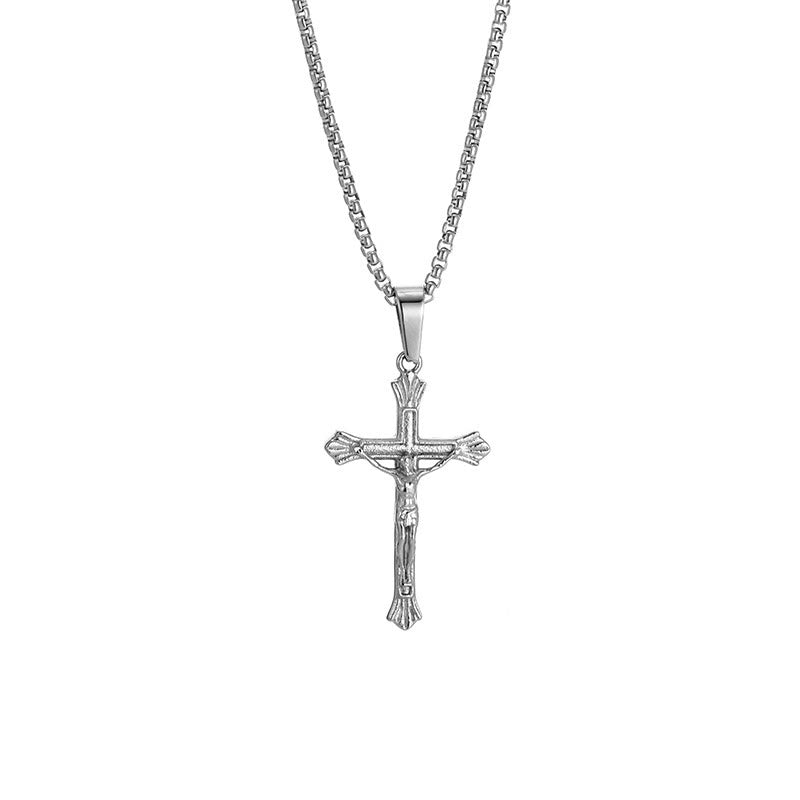 Collar con Crucifijo de Jesús Tricolor: Una Fusión de Fe y Tonos Elegantes