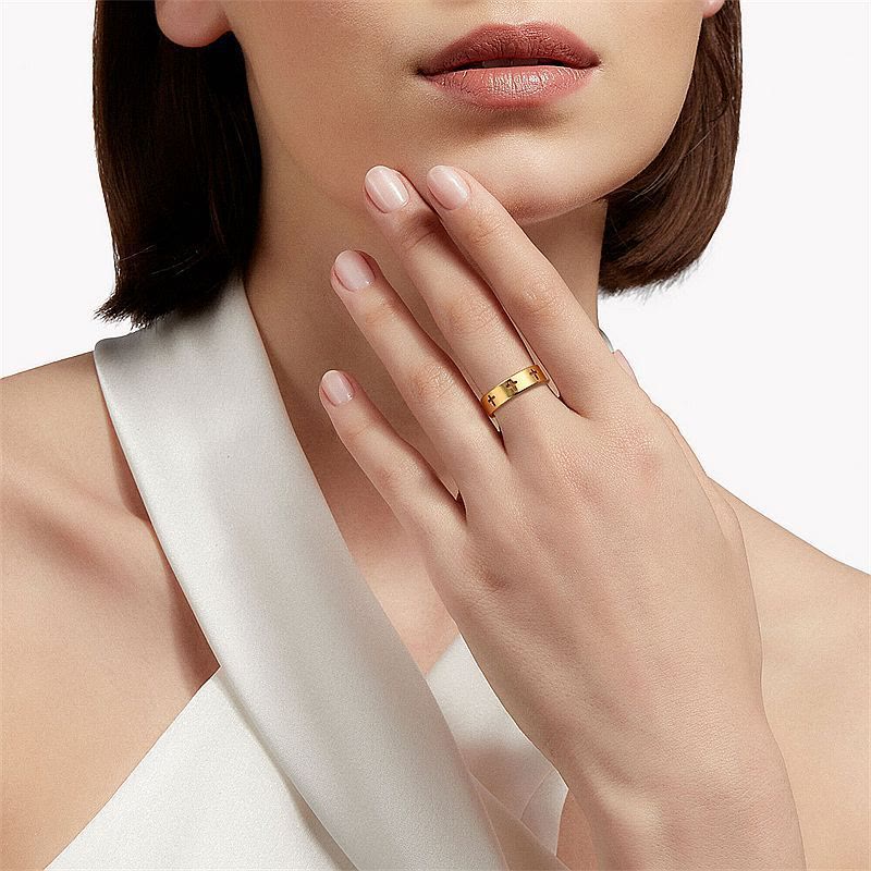 Anillo de banda con recortes en forma de cruz múltiple: Joyería de fe en acero inoxidable de dos tonos