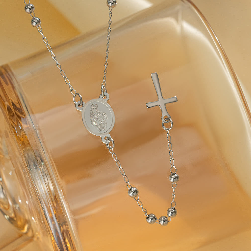 Bendiciones de Nuestra Señora, collar y pulsera finos estilo rosario