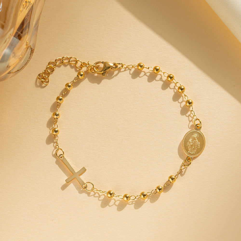 Bendiciones de Nuestra Señora, collar y pulsera finos estilo rosario