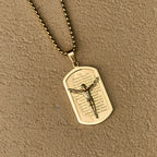 Collar de cruz del Padre Nuestro moderno en capas: Devoción multicolor