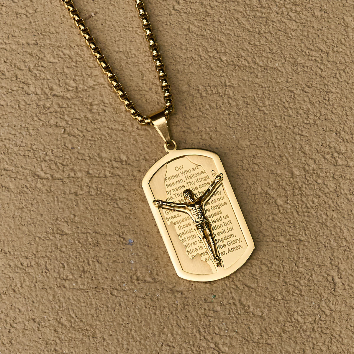 Collar de cruz del Padre Nuestro moderno en capas: Devoción multicolor