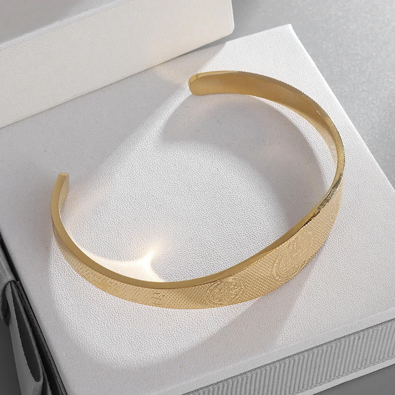 Pulsera de Brazalete San Benito Paz y Protección en Dorado y Plateado