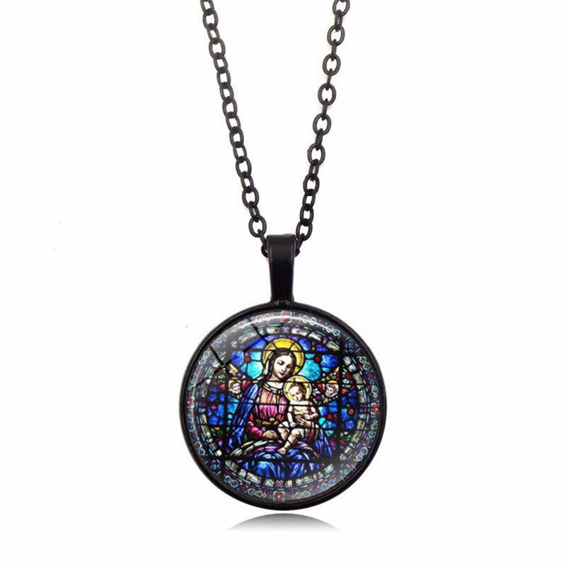 Elija su collar Radiant Faith de la Bendición: Madonna con el Niño o Rosas de Guadalupe
