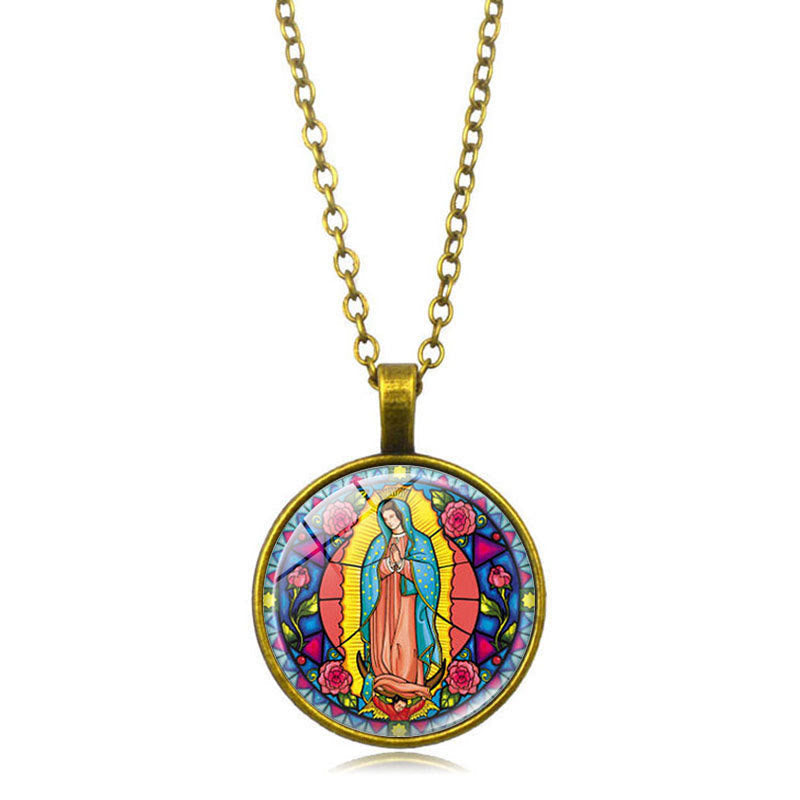 Elija su collar Radiant Faith de la Bendición: Madonna con el Niño o Rosas de Guadalupe