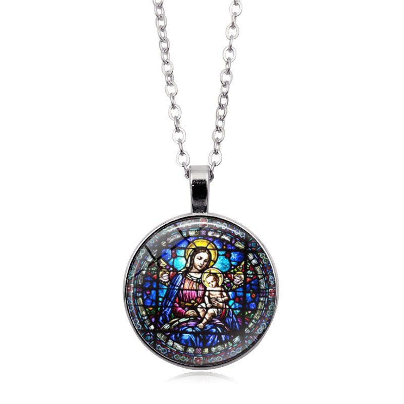 Elija su collar Radiant Faith de la Bendición: Madonna con el Niño o Rosas de Guadalupe