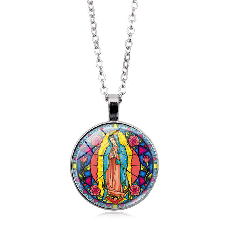 Elija su collar Radiant Faith de la Bendición: Madonna con el Niño o Rosas de Guadalupe