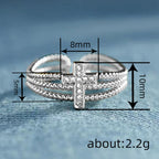 Anillo Cruzado Brillante: Diseño Tachonado de Zirconia para Regalos Impulsados por la Fe