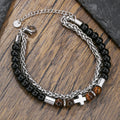 Pulsera de Ojo de Tigre y Ónix Negro: Identidad Impulsada por la Fe y Devoción Eterna