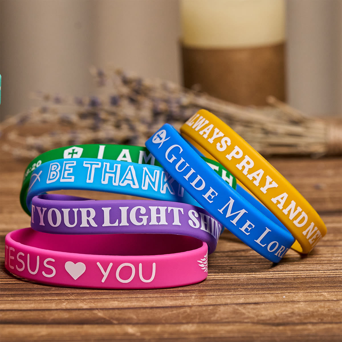 Pulseras de silicona con versículos bíblicos: Recordatorios de fe y devoción colorida