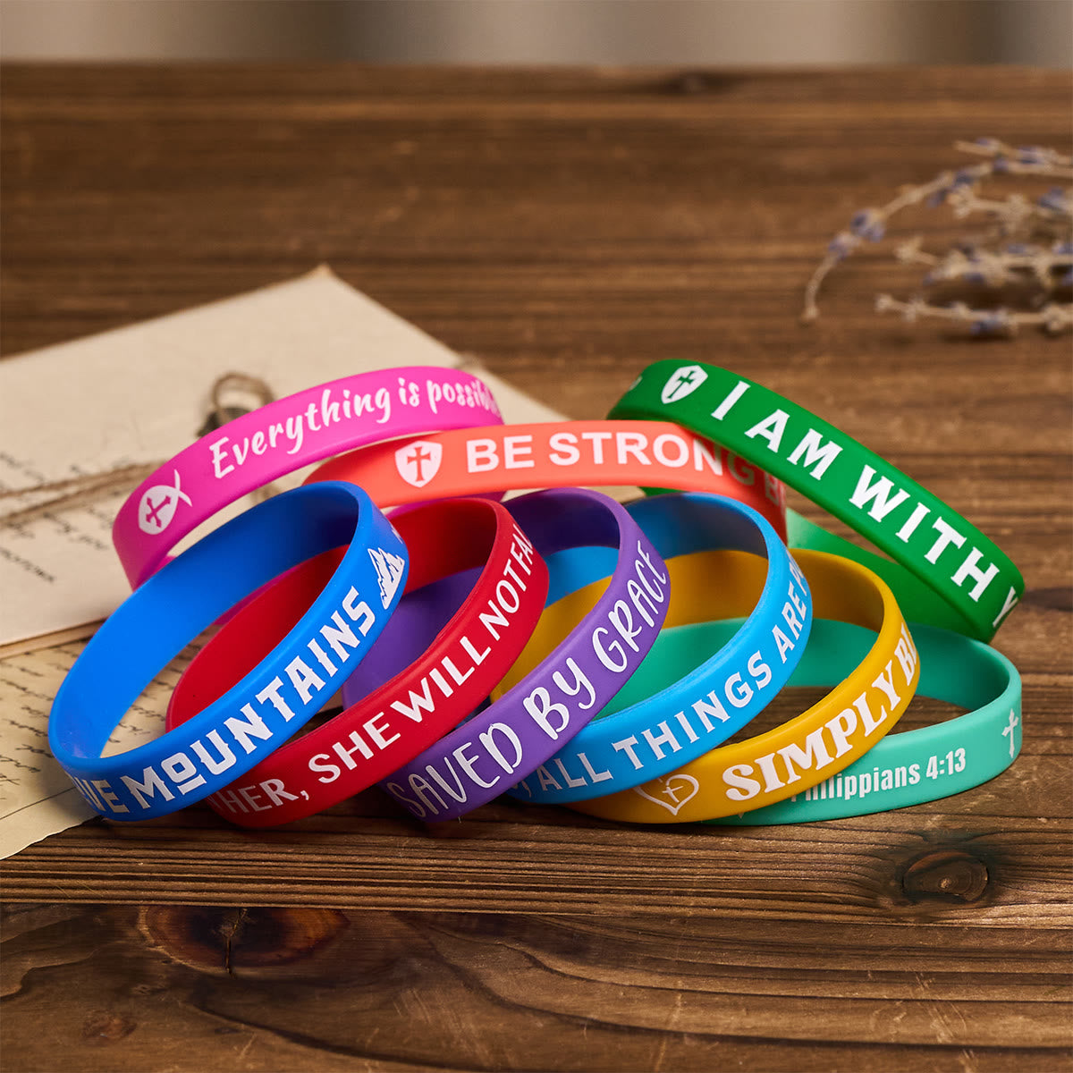 Pulseras de silicona con versículos bíblicos: Recordatorios de fe y devoción colorida