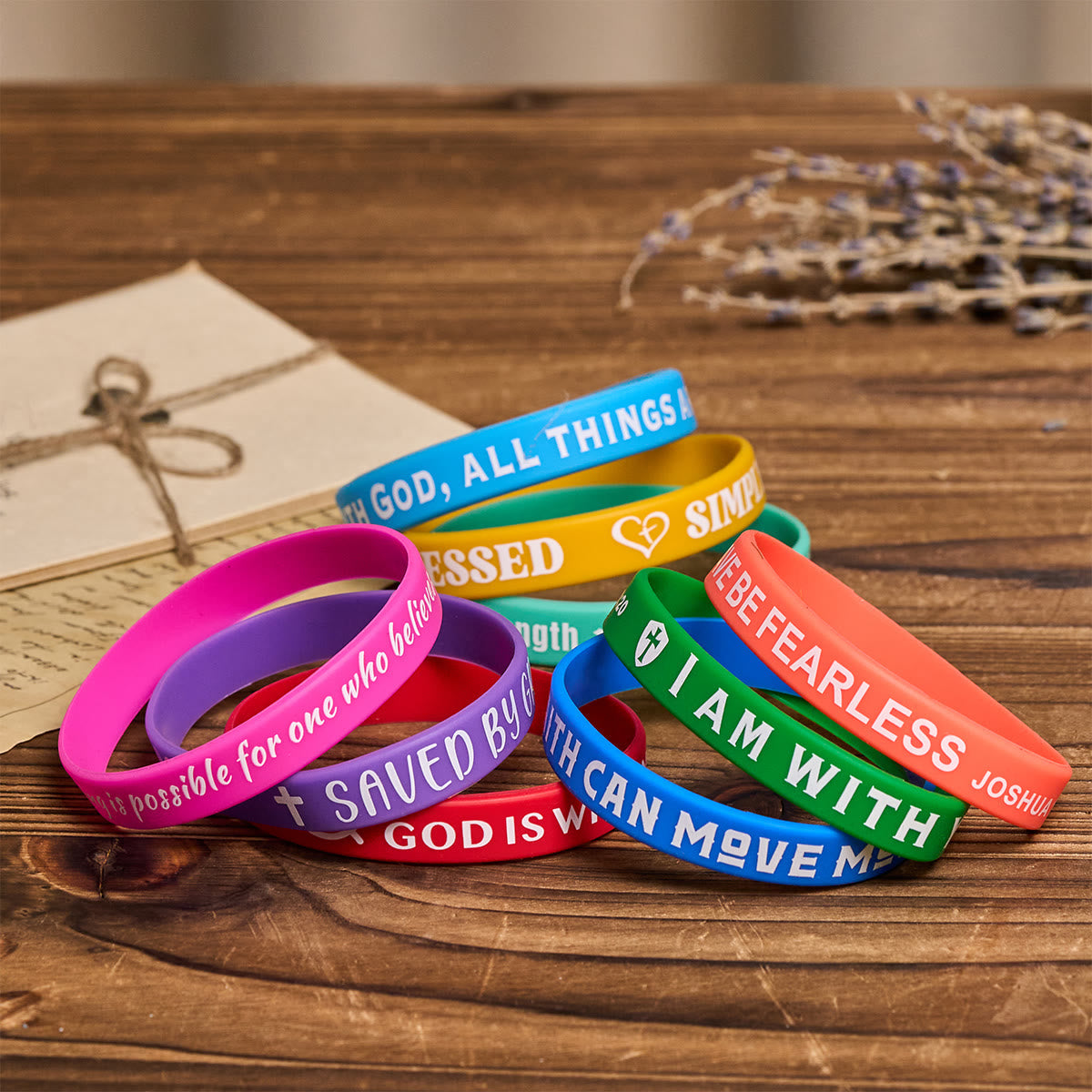 Pulseras de silicona con versículos bíblicos: Recordatorios de fe y devoción colorida