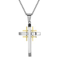 Collar con colgante de cruz geométrica: Fe moderna y devoción elegante