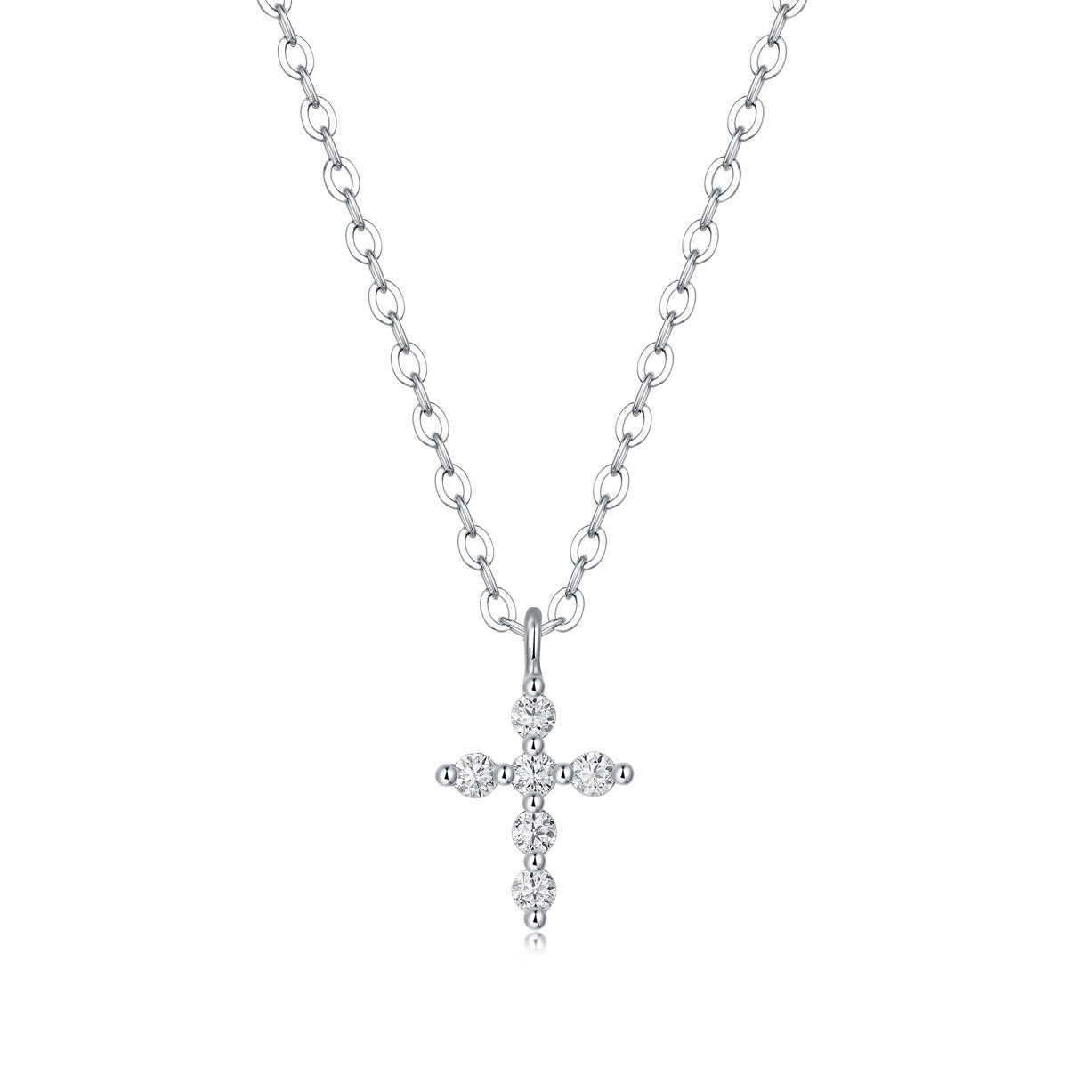 Collar de Cruz de Moissanita de Plata de Ley: Elegancia de Fe y Brillo Atemporal