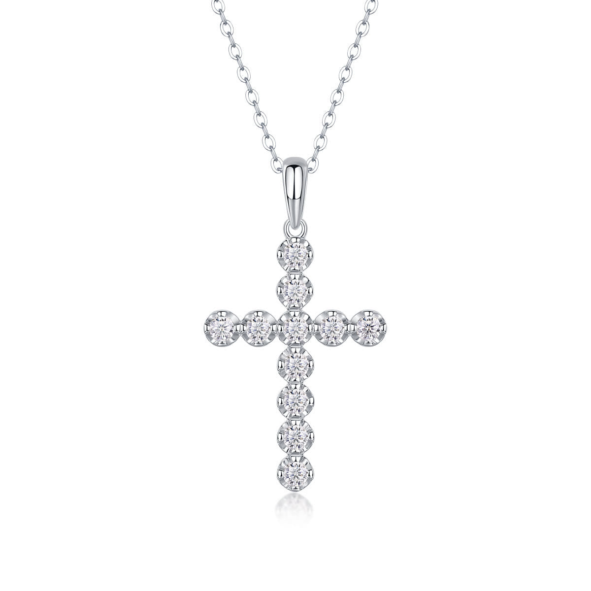 Collar de Cruz de Moissanita de Plata de Ley: Elegancia de Fe y Brillo Atemporal