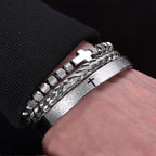 Conjunto de pulseras cruzadas apilables: Integración de la fe con estilo