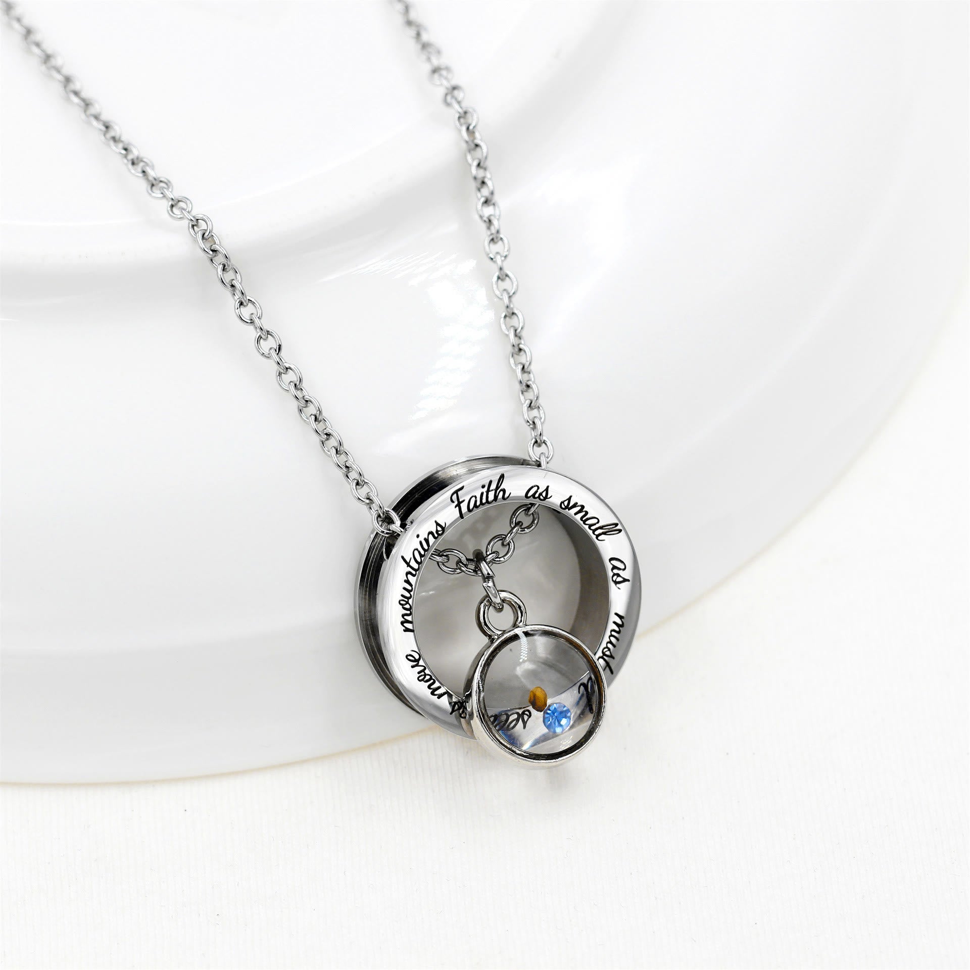 Faith As Mustard Seed Necklace: Varied Charms & Sacred Symbol for Daily Wear