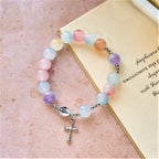 Pulsera de oración de cuentas UV que cambian de color Pastel Glow con Nuestra Señora