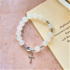 Pulsera de oración de cuentas UV que cambian de color Pastel Glow con Nuestra Señora