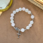 Pulsera de oración de cuentas UV que cambian de color Pastel Glow con Nuestra Señora