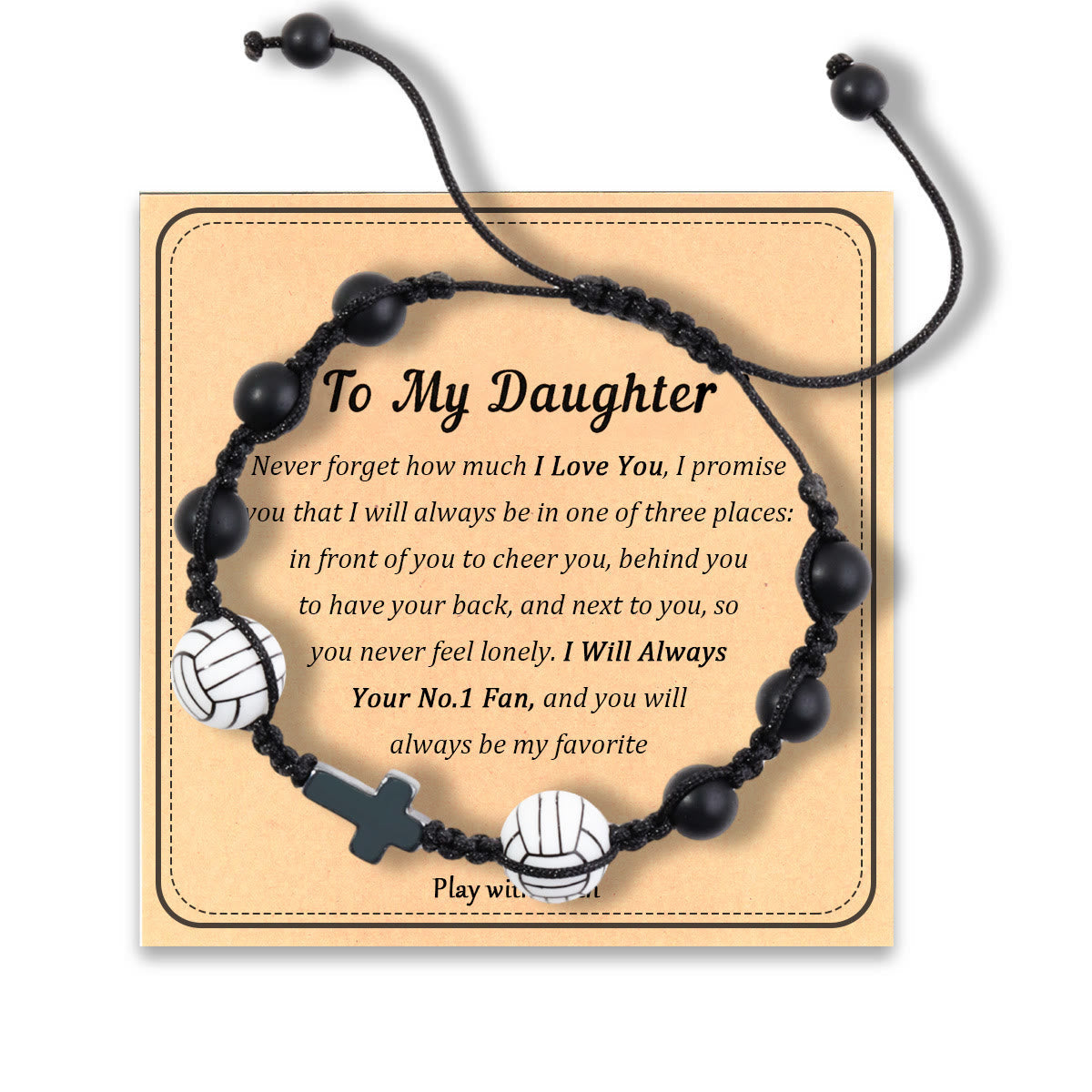 Pulsera de fe con temática deportiva: Tarjeta con mensaje inspirador para el uso diario