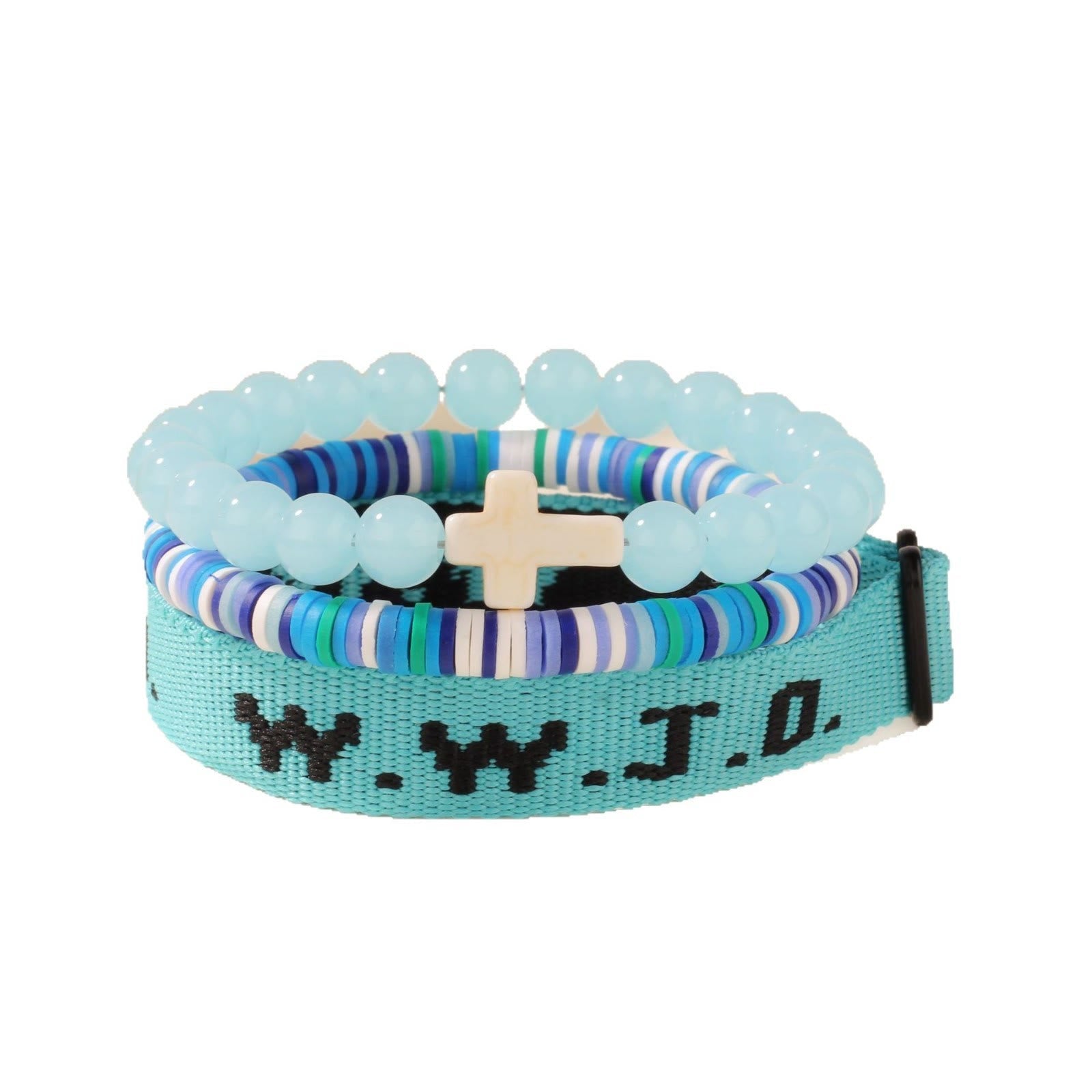 Pulsera con mensaje de fe y cruz con tarjeta WWJD: recuerdo listo para regalar