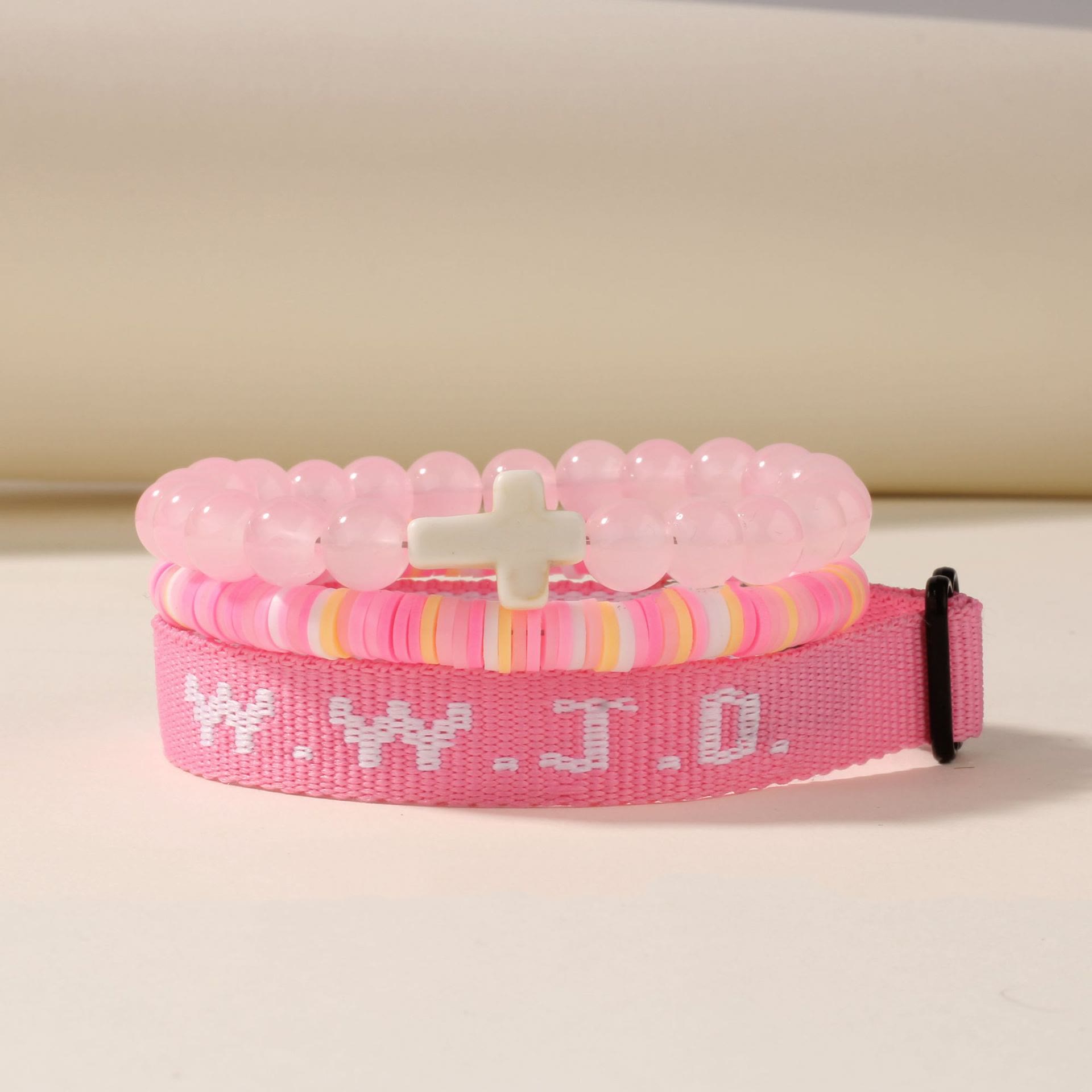 Pulsera con mensaje de fe y cruz con tarjeta WWJD: recuerdo listo para regalar