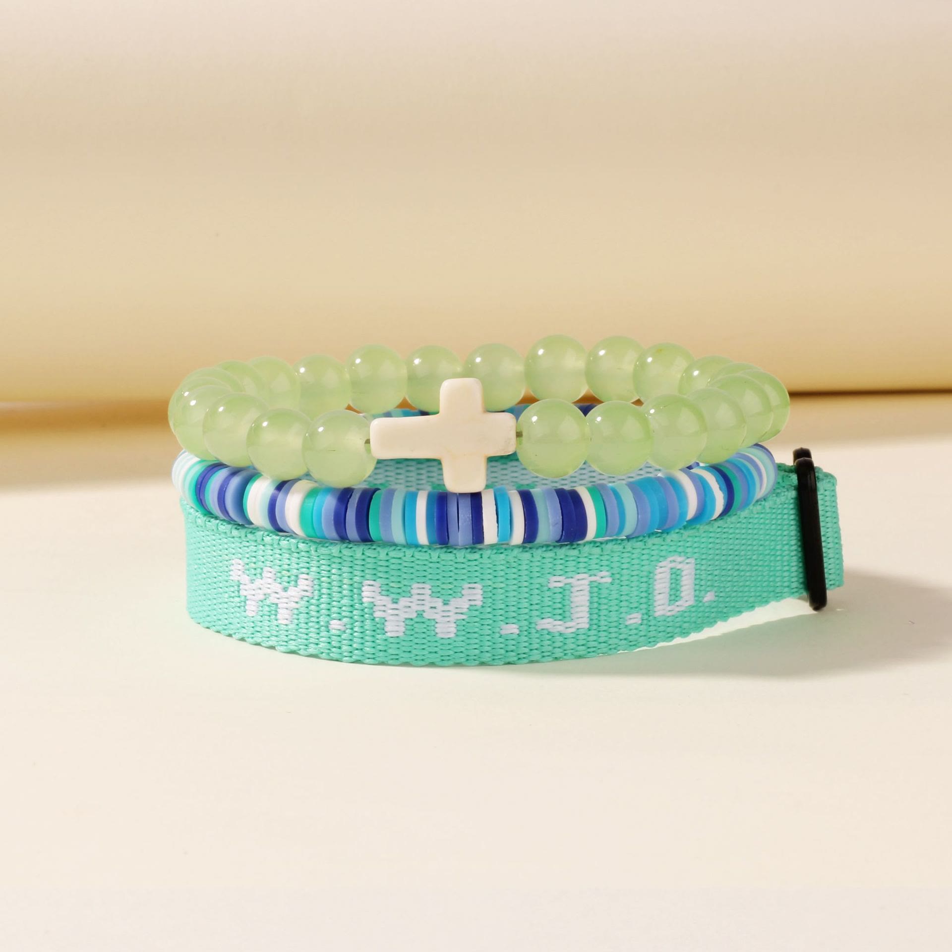 Pulsera con mensaje de fe y cruz con tarjeta WWJD: recuerdo listo para regalar