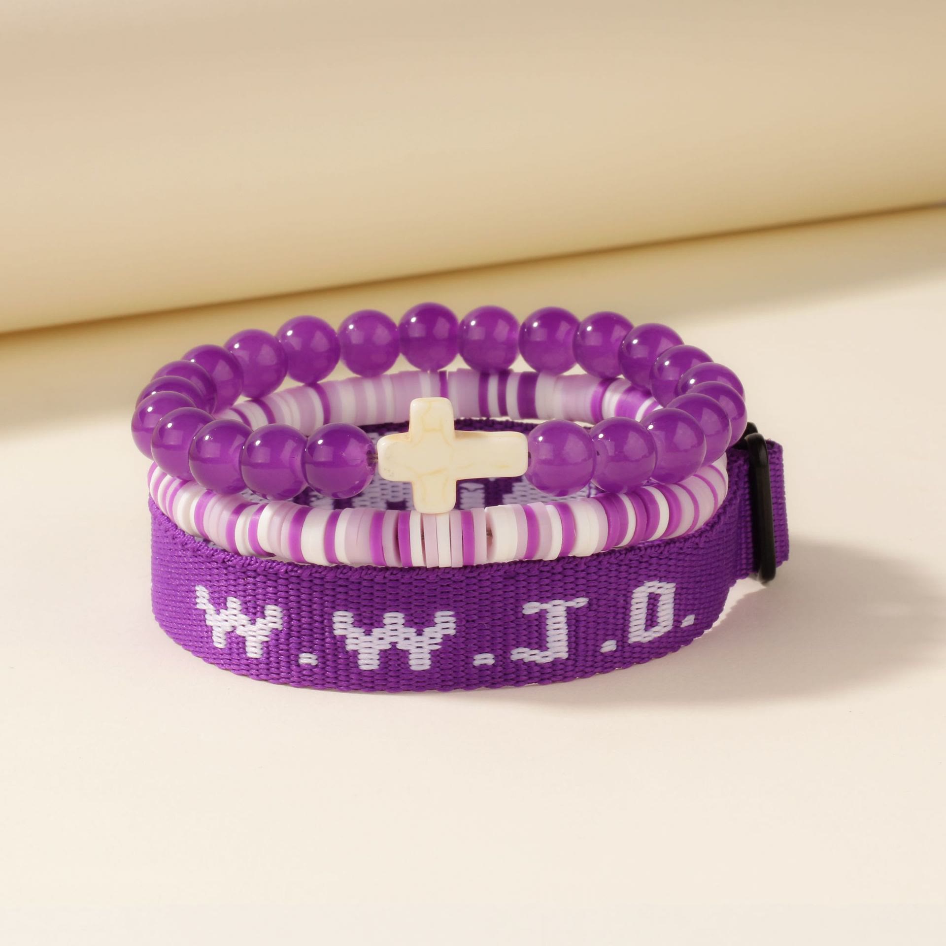 Pulsera con mensaje de fe y cruz con tarjeta WWJD: recuerdo listo para regalar
