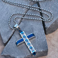 Collar de cruz de circonitas de aleación de 4 colores: pequeño amuleto diario de fe para un estilo personal