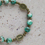 Rosario de cristal con pintura al óleo, pulsera: Recordatorio de fe y gracia para momentos de recogimiento