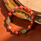 Rosario de cristal con pintura al óleo, pulsera: Recordatorio de fe y gracia para momentos de recogimiento