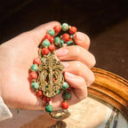 Rosario de cristal con pintura al óleo, pulsera: Recordatorio de fe y gracia para momentos de recogimiento