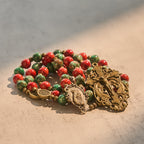 Rosario de cristal con pintura al óleo, pulsera: Recordatorio de fe y gracia para momentos de recogimiento