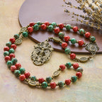 Rosario de cristal con pintura al óleo, pulsera: Recordatorio de fe y gracia para momentos de recogimiento