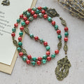 Rosario de cristal con pintura al óleo, pulsera: Recordatorio de fe y gracia para momentos de recogimiento