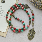Rosario de cristal con pintura al óleo, pulsera: Recordatorio de fe y gracia para momentos de recogimiento