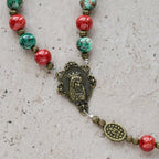 Rosario de cristal con pintura al óleo, pulsera: Recordatorio de fe y gracia para momentos de recogimiento
