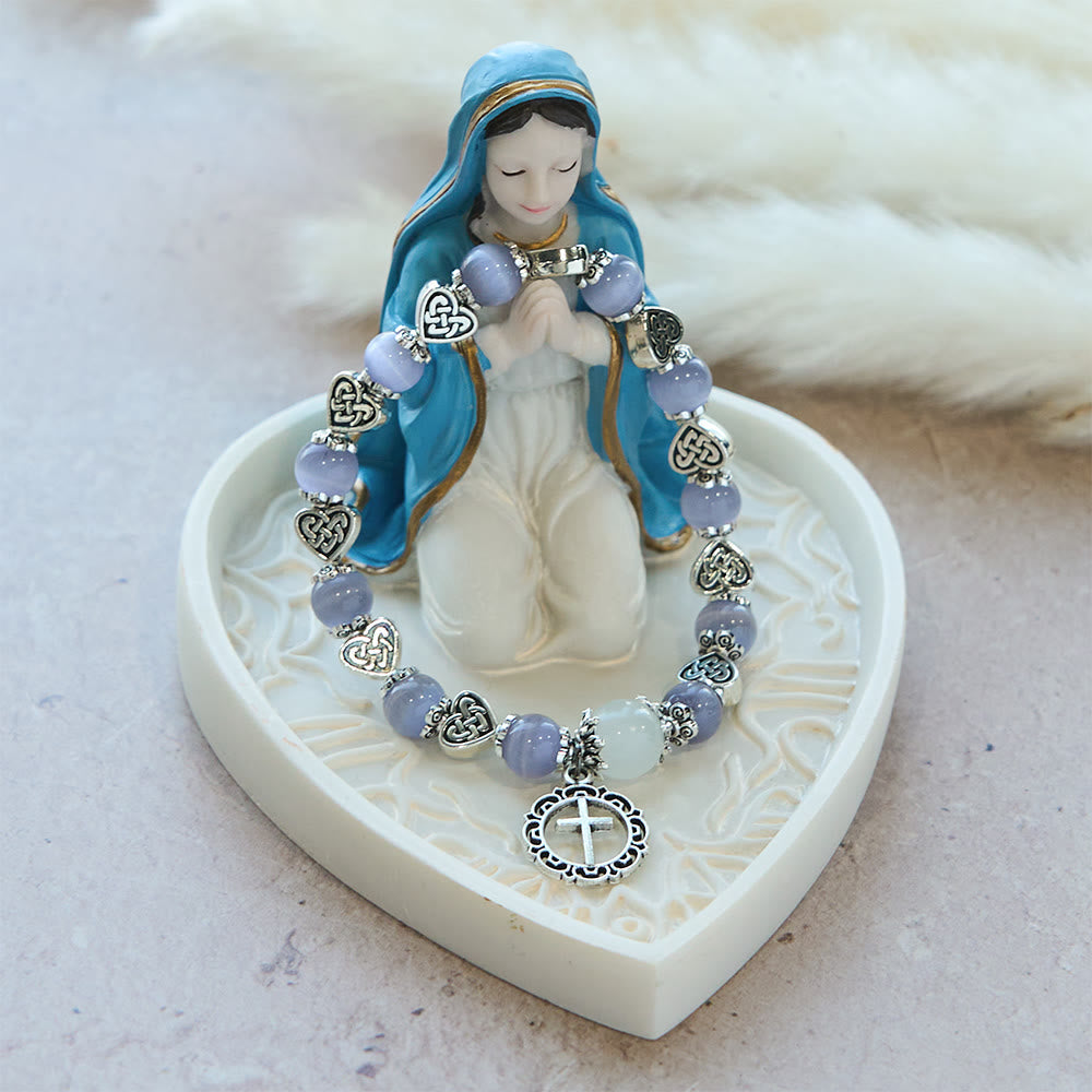 Pulsera Ojo de Gato Nudo Celta: Suave compañera de la gracia diaria