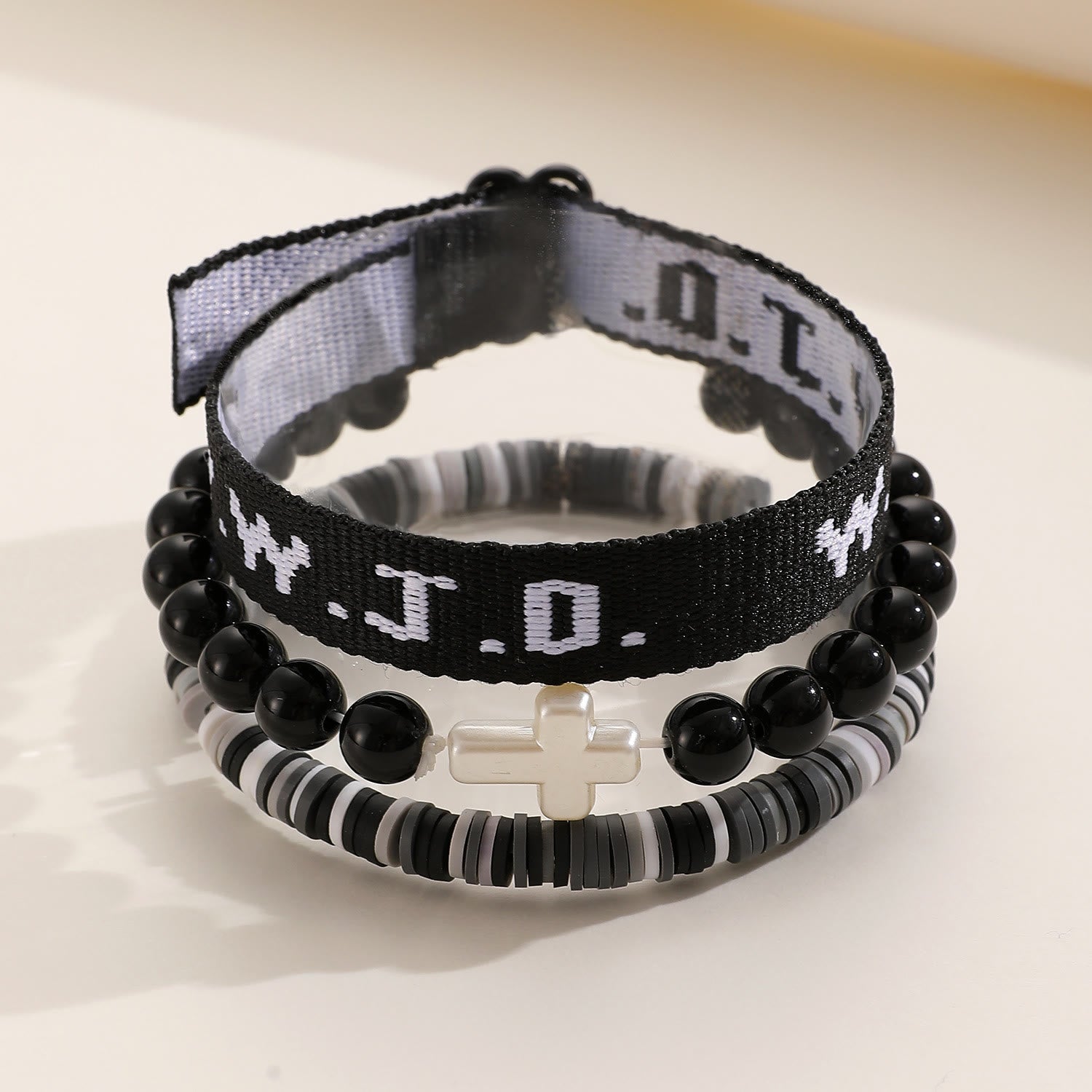 Pulsera con mensaje de fe y cruz con tarjeta WWJD: recuerdo listo para regalar