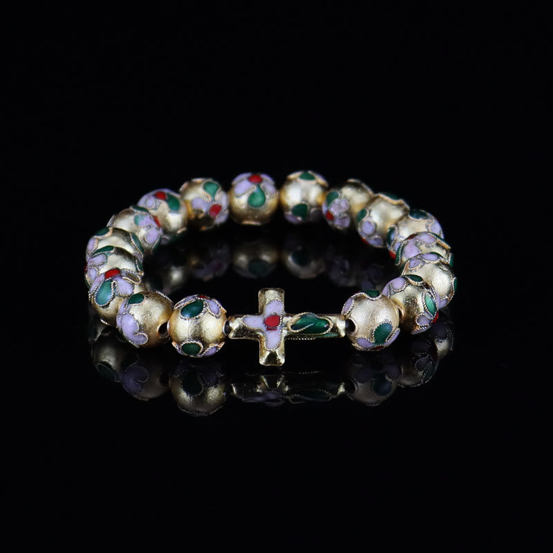 Piezas de filigrana esmaltada Cloisonné con motivos de fe: un rico consuelo con simbolismo sagrado