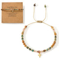 Pulsera de piedra natural y cruz con serie de tarjetas bíblicas: tierna devoción para momentos especiales