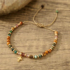 Pulsera de piedra natural y cruz con serie de tarjetas bíblicas: tierna devoción para momentos especiales