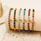 Pulsera de piedra natural y cruz con serie de tarjetas bíblicas: tierna devoción para momentos especiales