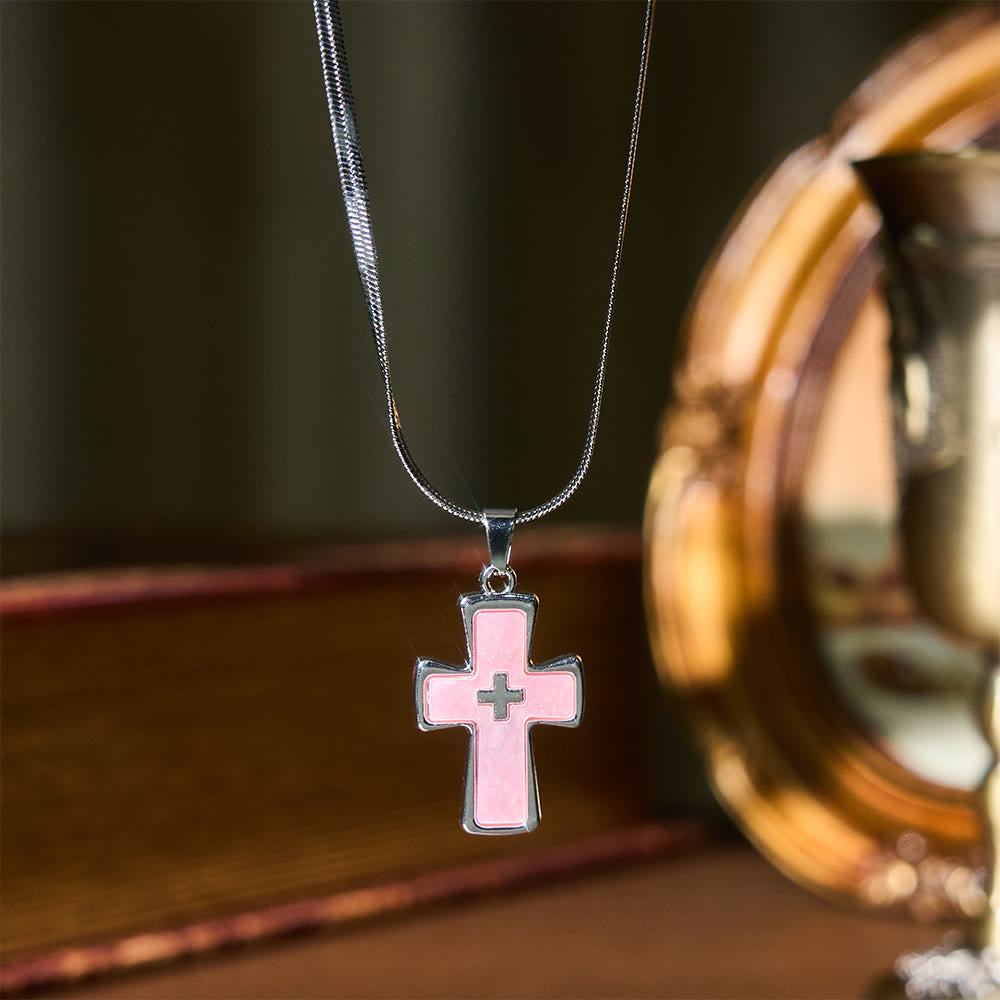 Collar Doble Cruz de Dos Colores: Fe Inquebrantable para el Uso Diario