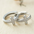 Elegant Dual-Color Cross Huggie Hoops: Timeless Beauty of Faith