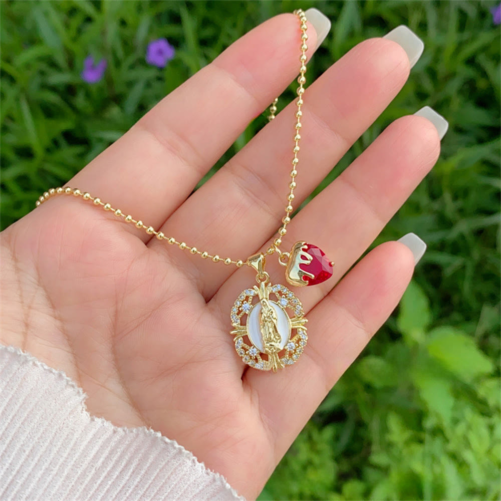 Collar de Nuestra Señora y Sagrado Corazón en 6 estilos: Elegante joyería con infusión de fe