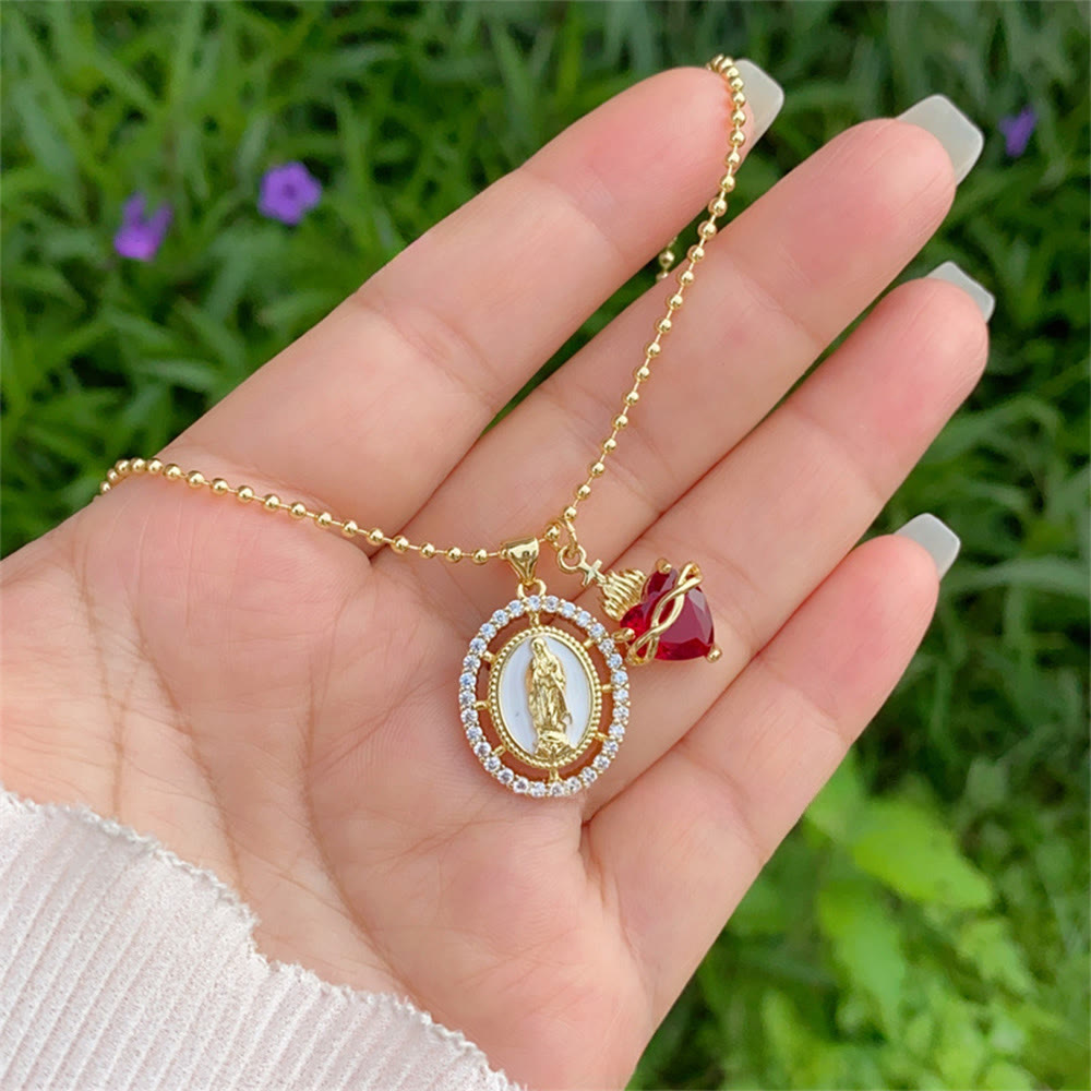 Collar de Nuestra Señora y Sagrado Corazón en 6 estilos: Elegante joyería con infusión de fe