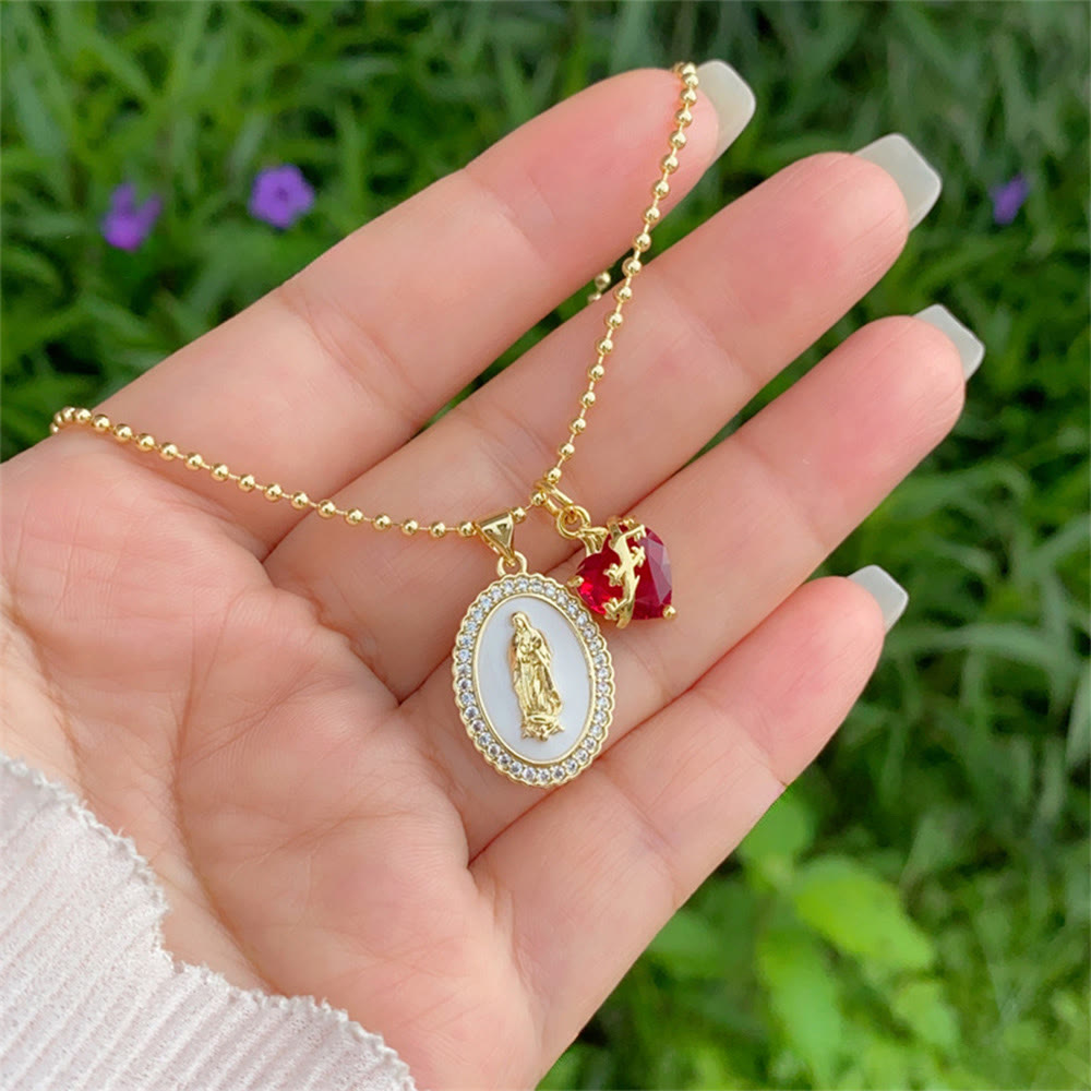 Collar de Nuestra Señora y Sagrado Corazón en 6 estilos: Elegante joyería con infusión de fe